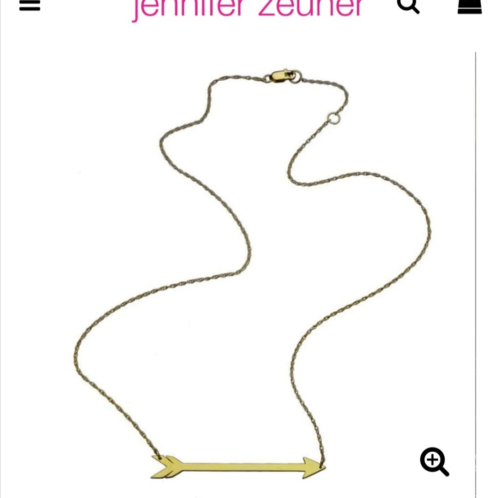 Euc jennifer zeuner gold arrow necklace 925